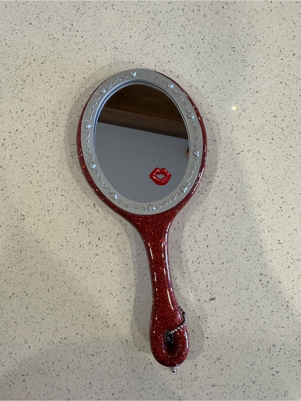 Betty Boop Red Glitter Handheld Vanity Mirror- vintage 2004